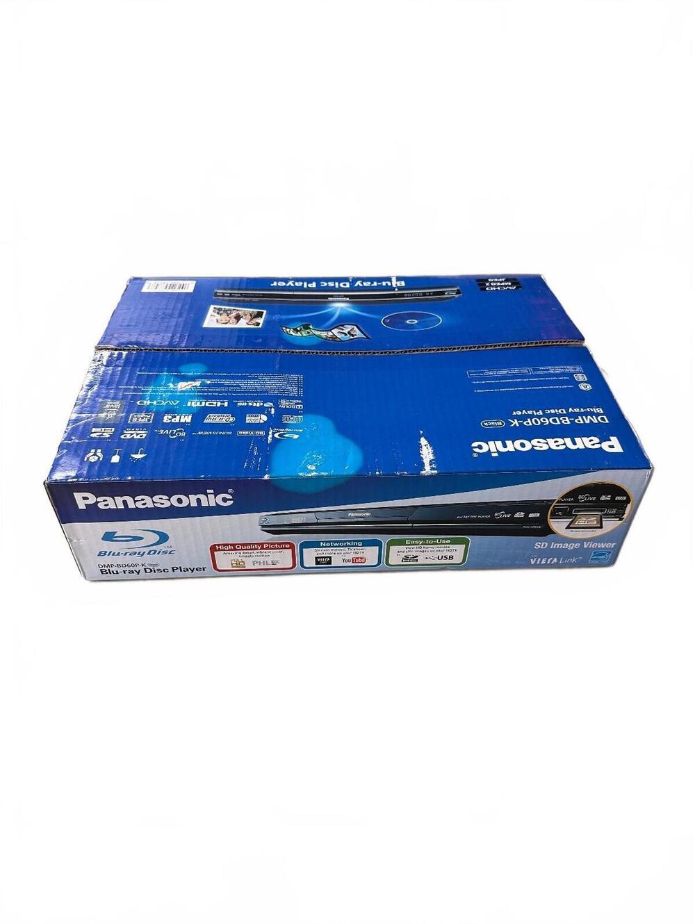 Panasonic DMP-BD60P-K Blu-ray Disc Player with Remote and Accessories